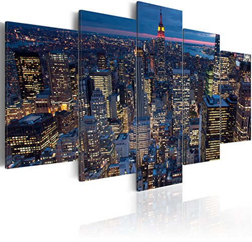 murando - Akustikbild New York 5 tlg - Bilder Akustikschaum Schallschutz Wand Deko Kunst Akustikpaneele Wandpaneele Schalldämmung Wandbild Schallabsorber Akustikplatten City Stadt Architektur Gebäude
