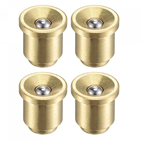 sourcing map Ottone Pulsante Flangia Grasso Coppa Olio 8mm Palla Oliatore per Sistema di Lubrificazione 4 Pz