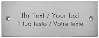 Kopierladen Karnath GmbH Targhetta in Acciaio Inox Spazzolato con Testo Personalizzato - 125 x 45 mm, Rettangolare - Targhetta in Acciaio Spazzolato