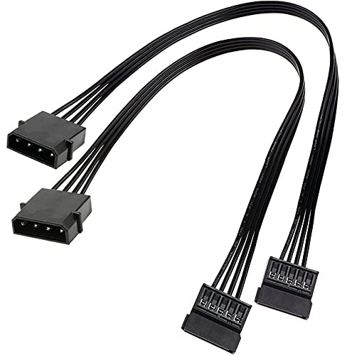 Molex IDE 4 15 Hembra SATA Cable Adaptador Convertidor de HDD SSD Cable de ExtensióN de, Paquete de 2