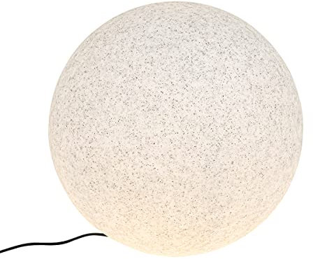 Qazqa - Moderne Außenleuchte I Sockelleuchte grau 56 cm IP65 - Nura I Außenbeleuchtung - Kunststoff Kugel I Kugelförmig - LED geeignet E27