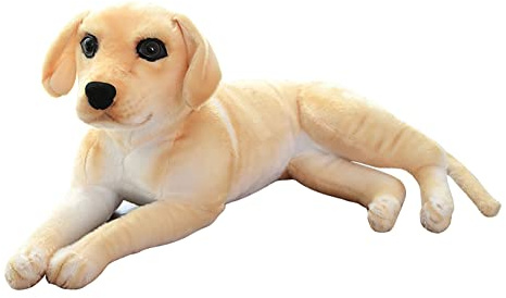 Golden Retriever Plüschtier Liegend,50CM Plüsch Hund Stofftier Und Kuschelige Puppe Kawaii ausgestopftes Tier Plüsch Puppe Kuscheltier Hund Lebensecht Plüschkissen Spielzeug für Kinder Jungen Mädchen