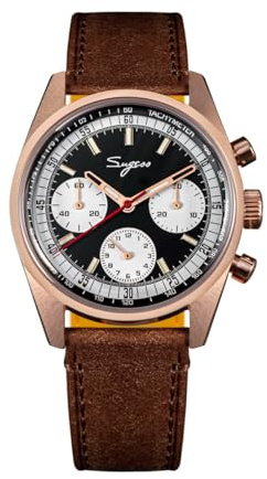 NIADI Sugess S419 37 mm ST1902 Mov't Chronograph Herren-Armbanduhr, wasserdicht, mechanische Edelstahl-Sport-Armbanduhren, Farbe 7
