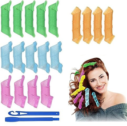 Bigodino per capelli da 20 pezzi,Bigodini Flessibili,Bigodini per Capelli a Spirale,strumento per acconciare i capelli ricci ondulati fai-da-te, Senza riscaldamento