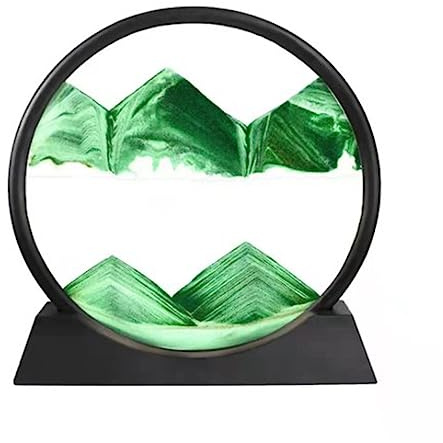 RCQD Sablier Decoratif Cadre Sable Mouvant 3D art du en mouvement Peinture de Qui Coule Convient pour Kits de pour Enfants Cadeaux (vert,7)