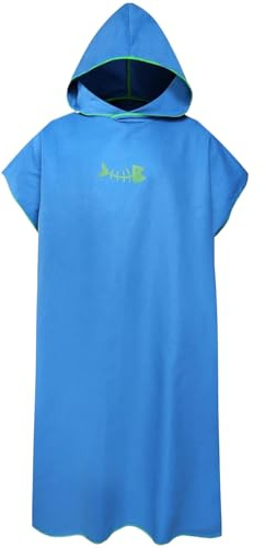Surf Poncho Soft ＆ Absorbent Changing Poncho Surf Poncho Towel Surfing Gear Fast Drying Towel Poncho Changing Robe with Hood for Men Women Surfing Beach Swim Outdoor Sports 35x43'' Medium Blue