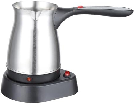 perfk 500ml Electric Turkish Coffee Pot Water Kettle 600W Easy to Clean Long Handle Coffee Warmer for Cafe Household Bar Outdoor, Plain