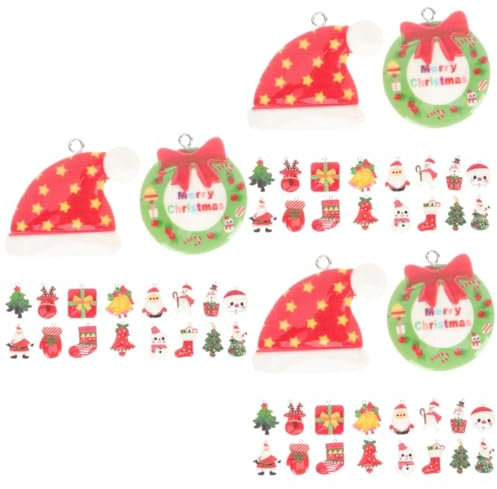 SEWACC 54 Stk Weihnachtsbaum-anhänger Weihnachtsdekoration Weihnachtsbaumschmuck Weihnachtsferienzubehör Halskette Selber Machen Schneemann Christbaumschmuck Weihnachtszauber Harz