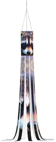 Kleiner Waschbär Gesicht Druck Geisterhaft Halloween Windsack Freundlich Hängende Geist Dekorationen Windsack Outdoor