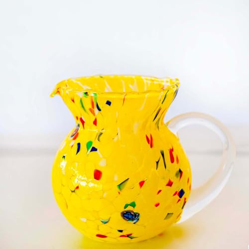 MurArt Pichet en verre de Murano 1000 ml Collection Marea Alta 15 cm fabriqué à la main fabriqué en Italie