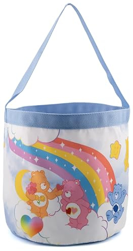 Care Bear Tote Bag for Kids | Collapsible Halloween Trick or Treat Bag, Candy Tote, and Reusable Easter Basket | Care Bear Travel Tote, Shopping Bag, or Party Carryall | Ages 3+