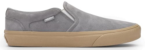 Vans Men's Asher Slip-On Shoe | Comfortable Sneakers for Walking, Fashion & Everyday Wear, Crepe Frost Gray, 10
