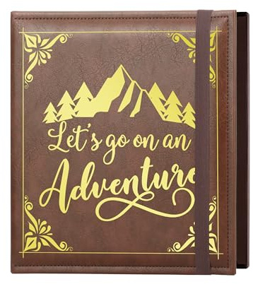 Leather Photo Album 4x6 200 Photos,Slip-in Photo Album Book with 50 Pages, Travel Souvenir Diary Photo Book for Family Wedding Baby and Holiday Pictures
