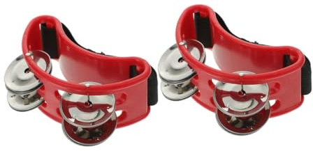 ABOOFAN 2 Stück Fußtamburin mit Doppelreihigen Schellen Edelstahl und Nylon Vielseitig Einsetzbar für Percussion Auftritte und Musikdarbietungen