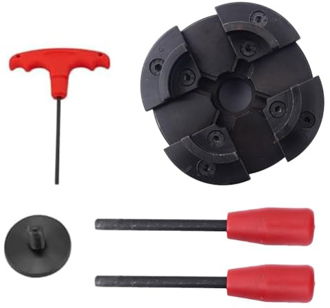 FUANA Mandrin de tour à 4 mâchoires auto-centrant, accessoire de tournage du bois en acier de précision, M33 x 3,5 mm et filetage 1 x 8 TPI, compatible avec les tours à bois, noir, rouge, 2,5 cm x