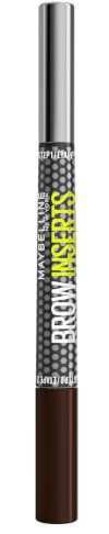 Maybelline New York Brow Inserts 2-in-1 Augenbrauenstift für füllige & definierte Augenbrauen, 3-fach Mikro-Spitze & Faser-Gel mit bis zu 36H Halt, Wasserfest & Wischfest, Black Brown 6, 1 Stk.