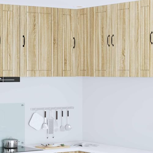 Mandloder Küchenschrank Sonoma-Eiche 57x57x80 cm, Holzwerkstoff, Langlebiger Vorratsschrank mit Schiebetüren, Modernes Design, Praktische Aufbewahrungslösung für Küchenutensilien