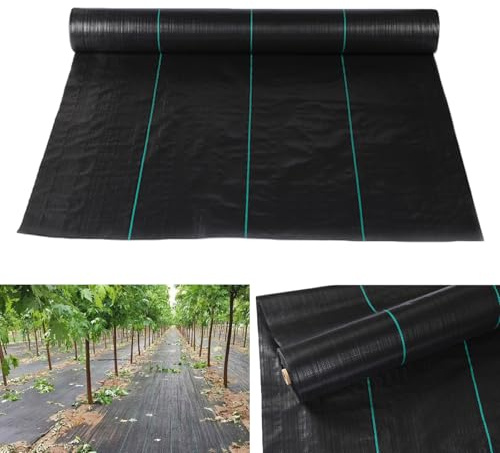 Malla Antihierbas: Tela Geotextil Para Control De Maleza, 1 M X 10 M, 100 G/M², Permeable, Resistente a La Rotura, Alta Estabilización UV, Tela De Membrana De Control De Malezas Para Jardín