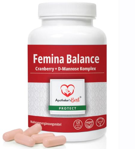Apotheker’s Best D Mannose Cranberry Extrakt - Vitamin C & Zink 120 Kapseln | Hochdosiert mit 72mg PAC und Vitamin B2 für die Schleimhäute. 100% veganer Frauen-Komplex (120 Kapseln)