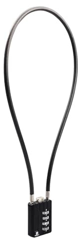 RESET-204 4 Digit Combination Padlock with 20 inch(50 cm) Steel Cable for Locker Lock Luggage Suitcase Gun Case Toolbox Helmet,5 mm Diameter,Black