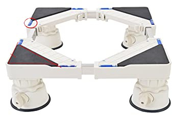 Verstellbarer Waschmaschinensockel, verstellbarer Kühlschrankständer, höhenverstellbar für Waschmaschine und Trockner, Anti-Vibration, Länge 30–45 cm, Breite 38–54 cm, Eisbereiter-Bodenschal