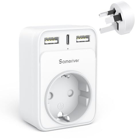 Reiseadapter Australien Adapter Deutschland Stecker Reisestecker Reiseadapter mit 2 USB 1USB C (3A) Steckdosenadapter Typ I für Neuseeland,Australien,China,Argentinien Wand Ladegerät…