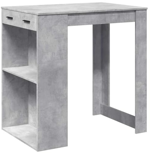 vidaXL Barbord Betonggrå 102x70x103,5 cm Konstruerat Trä, Högt Köksbord, Matbord, Bistrobord, Rektangulärt