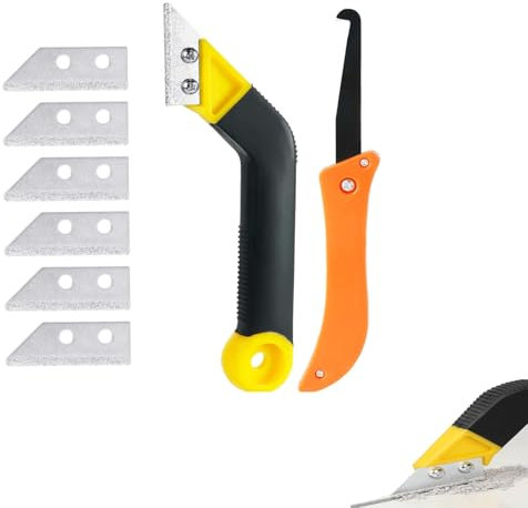 Grattoir Joint Carrelage,Outil de Décapant à Coulis,Ensemble Doutils de Nettoyage de Coulis Grattoir 9 Pièces Avec Remplacement de 7 lames Carrelage pour le Nettoyage Carreaux de Sol Familiaux