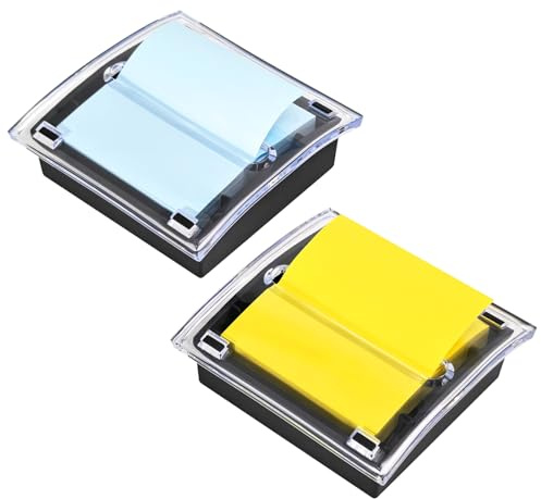 WERJOURU 3x3 Inches Pop Up Sticky Note Dispenser, Black Base, 2 Packs