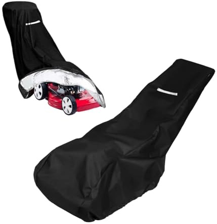 MINZHI Gräsklippare skydd vattentätt 210D Oxford polyester, gräsklipparskydd, gräsklippare täckpresenning, skydd för gräsklippare vattentät, anti-UV, med dragsko och förvaringsväska (193 x 112 x 64