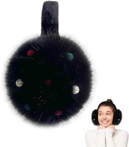 PORUPAEL Öronmuffar vinter plysch öronmuffar varma öronvärmare plysch fluffig vinter vikbar öronvärmare skidåkning snö löpning öronskydd varm wrap utomhus öronskydd, Svart, 1