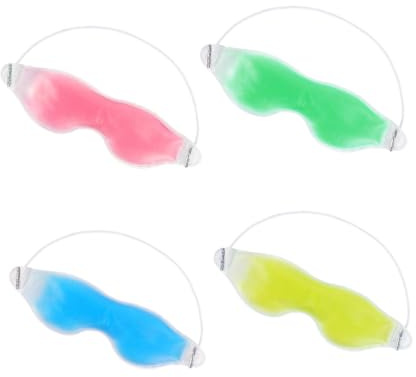 PRETYZOOM 4pcs Reusable Gel Eye Mask Cold and Warm Compress for Eye Fatigue Relief Compact Lightweight Cooling and Heating Pads for Travel and Home Tired