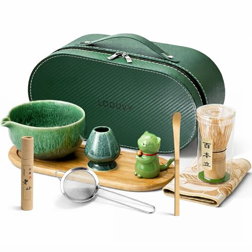 Kit Matcha 10 Pièces - Matcha Kit – Set Matcha avec Fouet Chasen et bol – Kit Traditionnel pour the japonais – Idée Cadeau