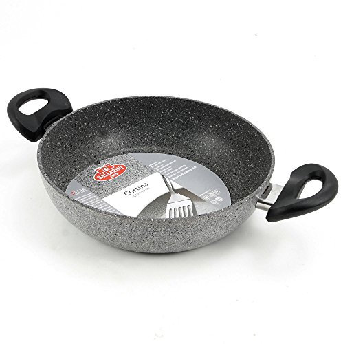 Ballarini Cortina Granitium Tegame 2 Maniglie, Alluminio, Grigio Puntinato, 24 cm