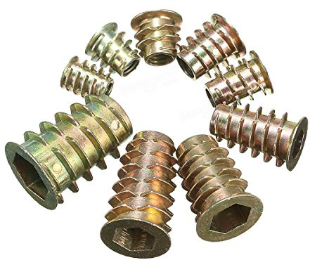 Veda Einpressgewindemuttern für Holz, M8 x 25, Typ D, 25 Stück