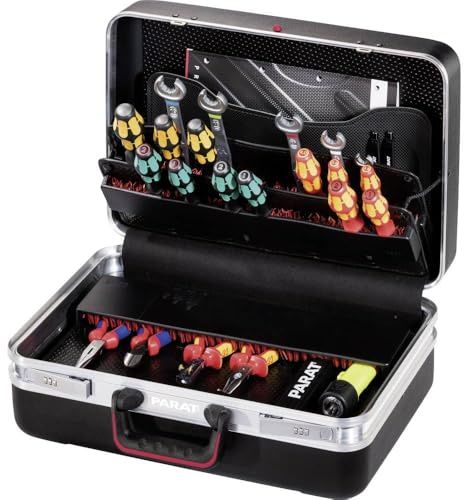 Prarat Werkzeugkoffer CLASSIC Plus Safe, Ordnungssystem CP-7-1 Längssteg, 3 Querstege, 2 Zahlenschloss, 48x36x21cm - 581.050.171 (ohne Inhalt)