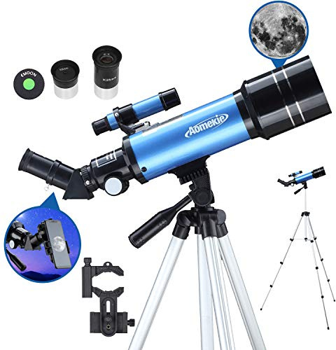 Aomekie Telescope 40070 Astronomy Telescope for Adults Beginners with Adjustable Tripod Phone Adapter and Metal Moon Filter 67X Erect Images for Moon Watching Kids Gift