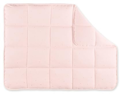 BEMINI Laufgittereinlage für Babys, 75 x 95 cm, wendbar, Kollektion Prety Motis, goldfarbene Punkte – aus Jersey