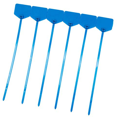 Kabelbinder 180mm beschriftbar mit Beschriftungsfeld 18cm (100, Blau)