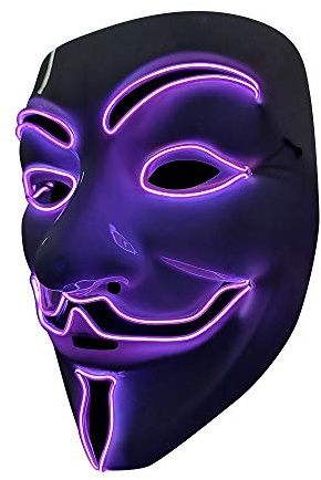 SOUTHSKY LED Maschera Vendetta Maschera EL Wire Light Up For Halloween Costume Cosplay Party (V-Viola)