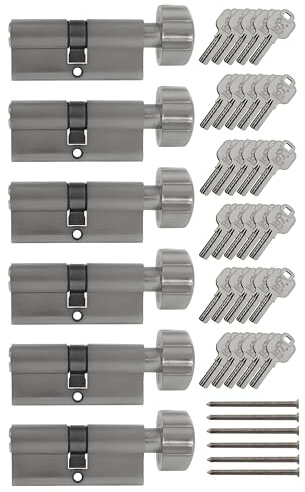 6x Knaufzylinder KD 90 mm 45/45 gleichschließend inkl. 30 Schlüssel
