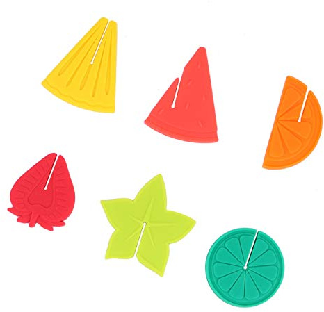 HEMOTON Silikon Glasmarkierer Obst Design 6 Stück Wiederverwendbare Getränkemarker Für Weingläser Tassen Party Dekoration Und Unterscheidung