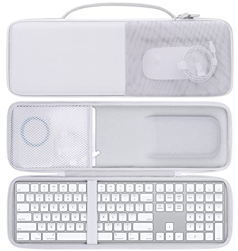 Aenllosi Hülle für Apple Magic Keyboard mit Ziffernblock und Magic, Grau | EVA-Hartschale für stabilen Schutz, Weitere kompatible Modelle Mouse/Magic/Trackpad, Nur Hülle ohne Gerät und Zubehör
