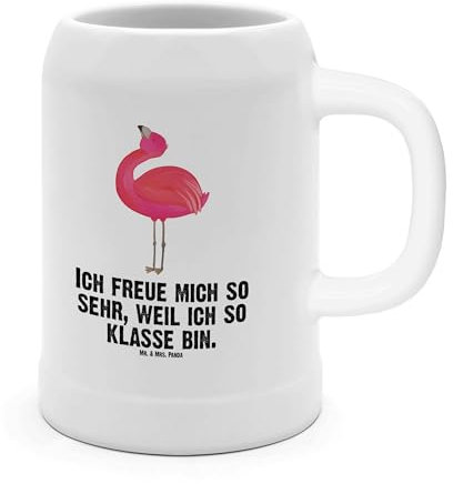 Mr. & Mrs. Panda Bierkrug Flamingo Stolz - Geschenk, Selbstakzeptanz, Mama, 0, Selbstliebe, Bierkrug Steingut, 5 l, Steinkrüge, beste Freundin, 500ml