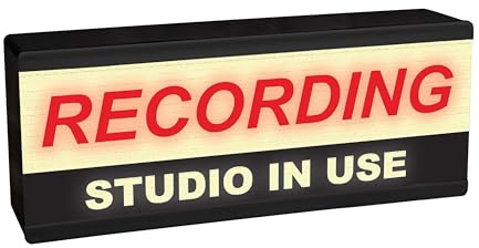 Light Up Recording Studio In Use Sign - Illuminated Music Film Entertainment Room Light - DJ Retro Wall Home Studio Light Box