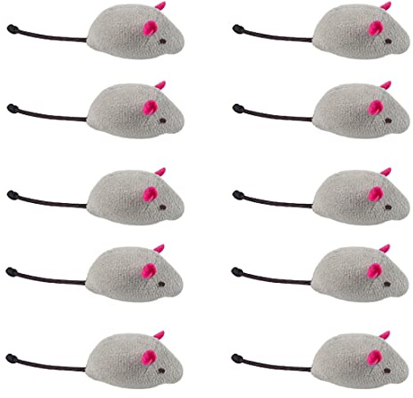 WeddHuis Katzenspielzeug, Mäuse Spielzeug Mouse Katze Haustier Weich Flauschig für Katzen Kitty 10 Stück