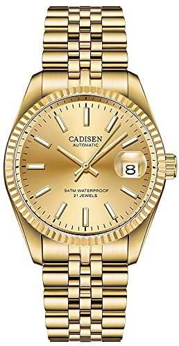 FINNIAN CADISEN Automatik Uhr Herren Mechanische 38MM Saphirglas Und Edelstahlarmband Automatikuhr