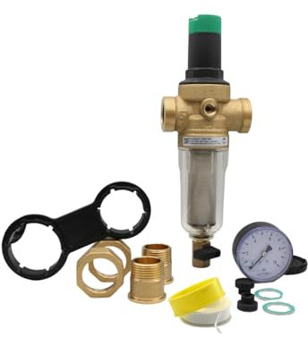 MD Technic Rückspülfilter Set bestehend aus Resideo Rückspülfilter FK06, Afriso Manometer, Teflon Gewindedichtband (3/4 Zoll)