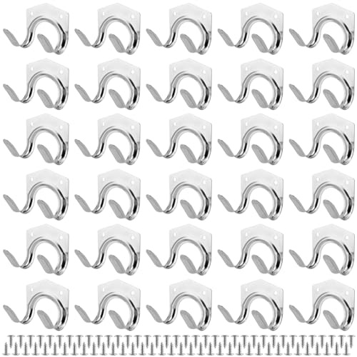 YUENPUN 30 PCS Garden Shed Hooks for Tools, Heavy Duty Metal Wall Mounted Hanging Hooks with Screws, Tool Storage Organiser for Garage, Barn, Farm