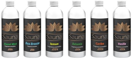 IDRO BATH Fragranze Aromatiche Assortite Concentrate per Sauna - Kit 6pz da 250ml cad. con dosatore